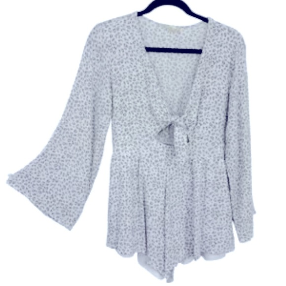 ALTAR’D STATE Purple Leopard Print Keyhole Romper Small - Picture 1 of 6